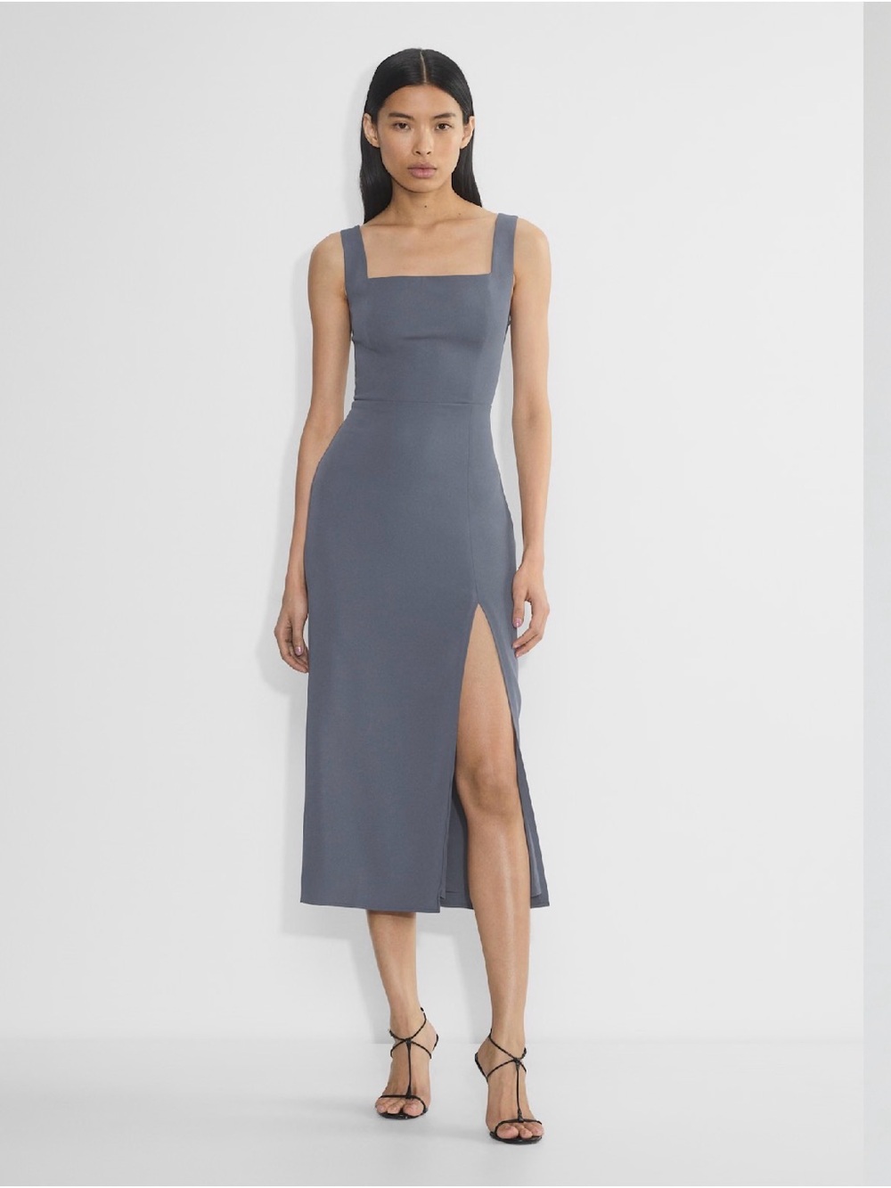 NWT Babaton Aritzia 90’s Slit Satin Midi Dress with Front Slit